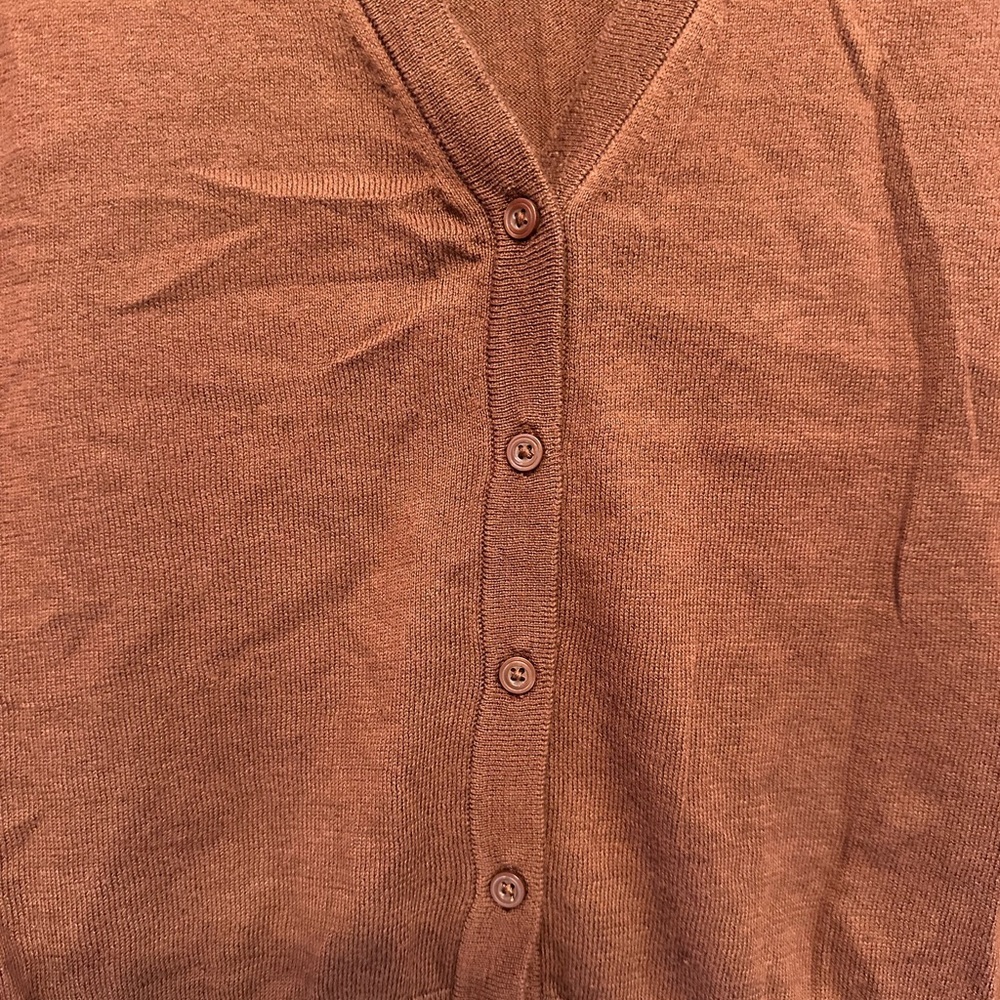 Vintage Y2K Era J. Crew Simple Brown Sweater Vest Size Small - Picture 5 of 7